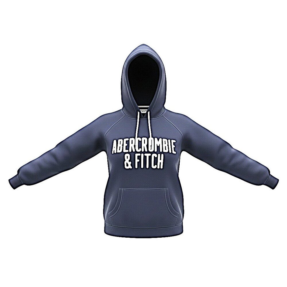 Abercrombie & Fitch Pullover Sweatshirt Hoodie Navy Blue Size Medium
